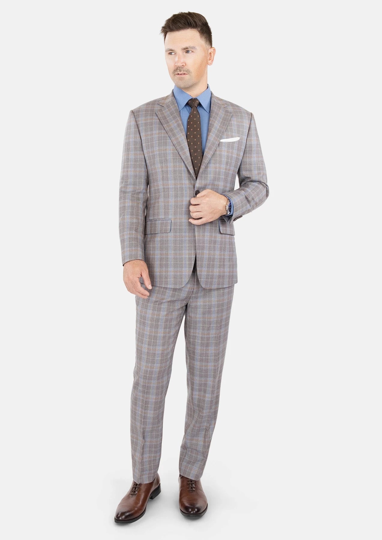 Ash Brown Check Suit - SARTORO520