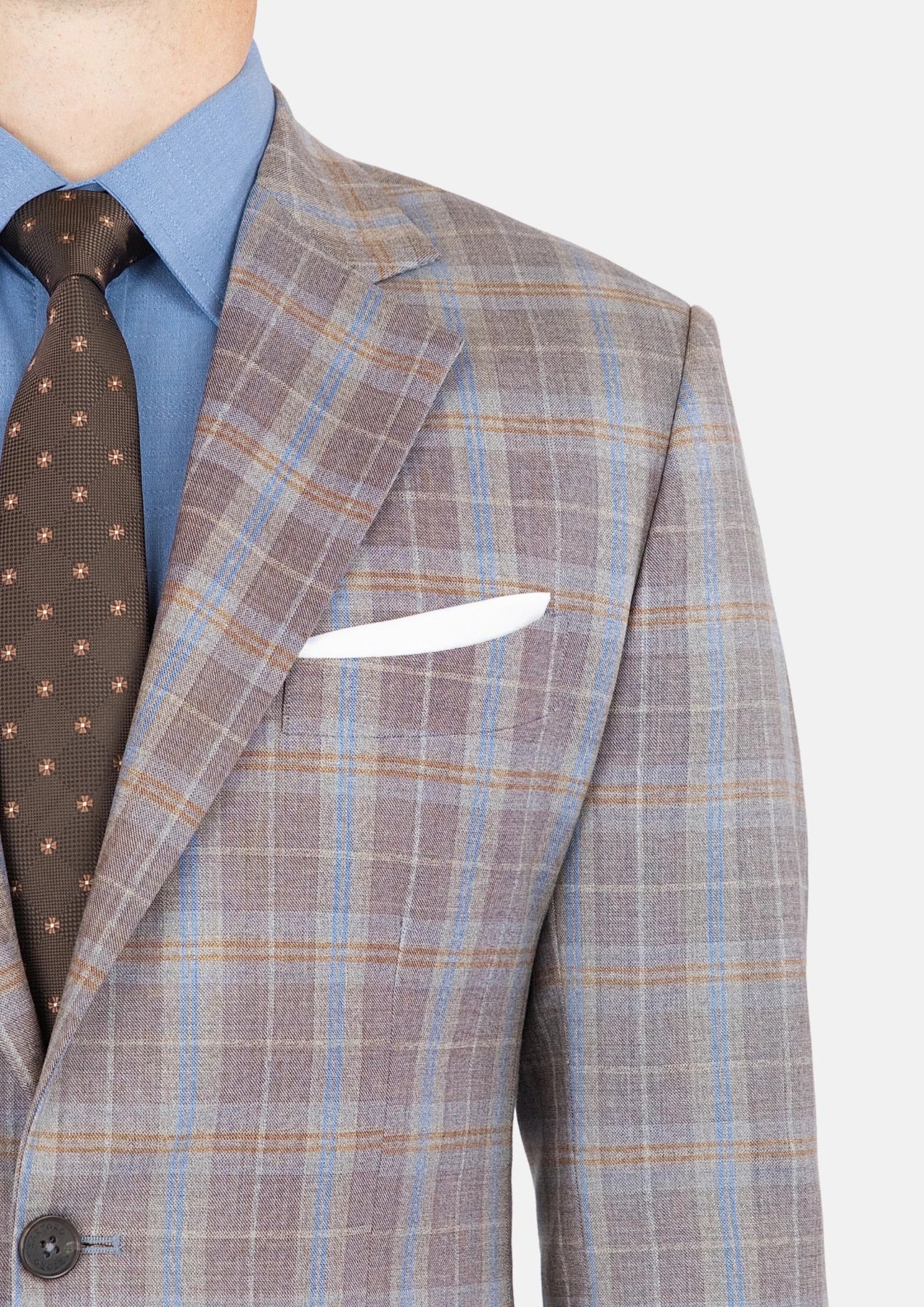 Ash Brown Check Suit - SARTORO379