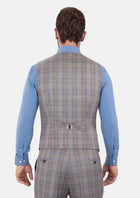Ash Brown Check Vest - SARTORO278