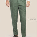 Aspen Green Hopsack Pants - SARTORO