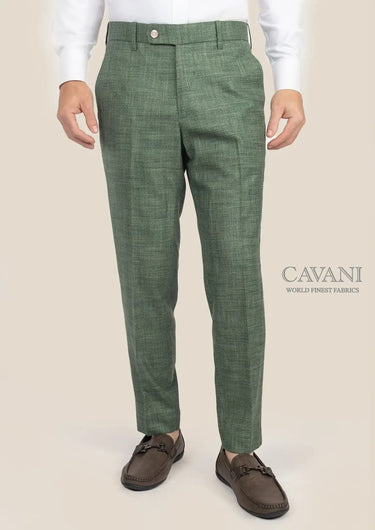 Aspen Green Hopsack Pants - SARTORO