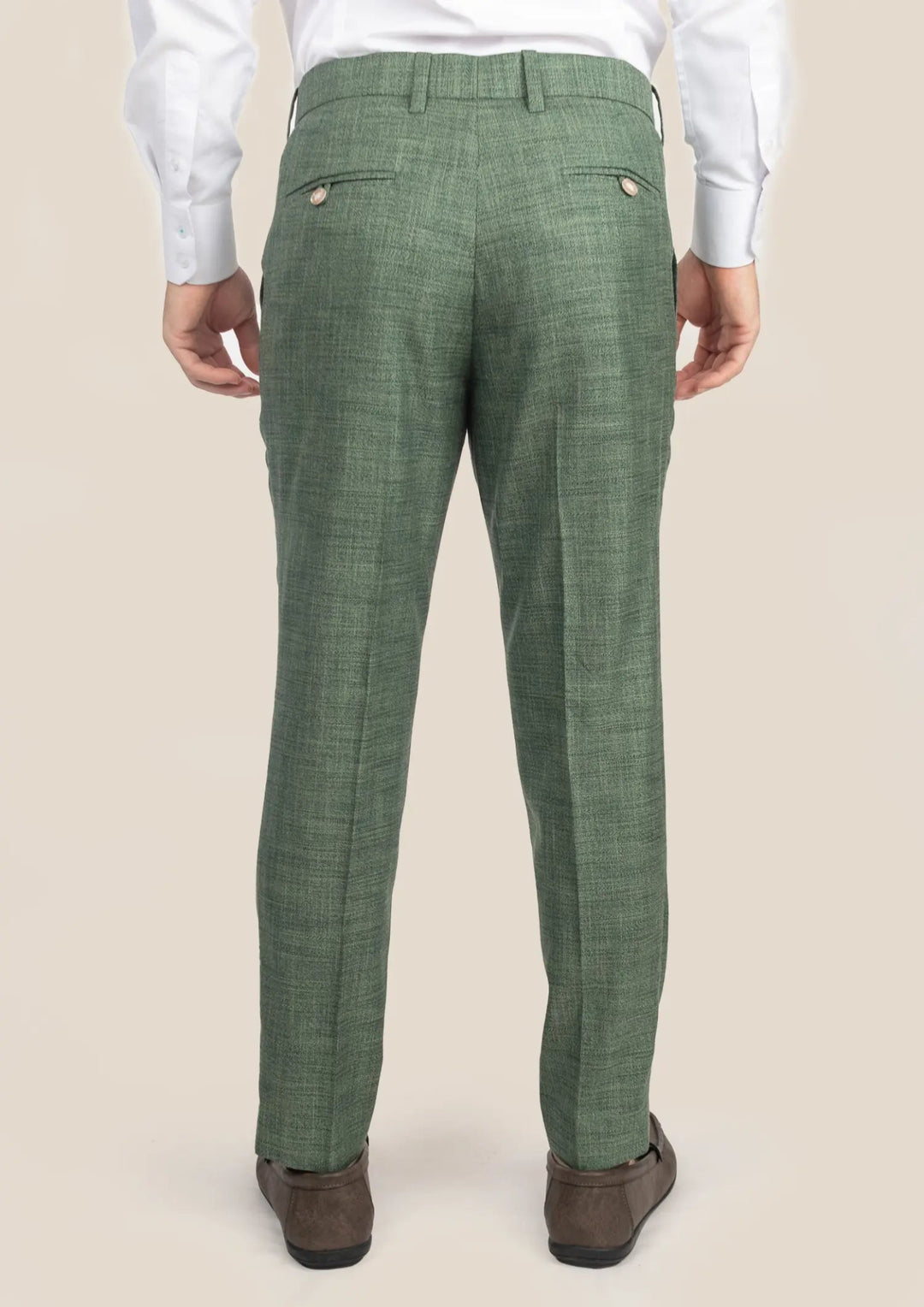 Aspen Green Hopsack Pants - SARTORO