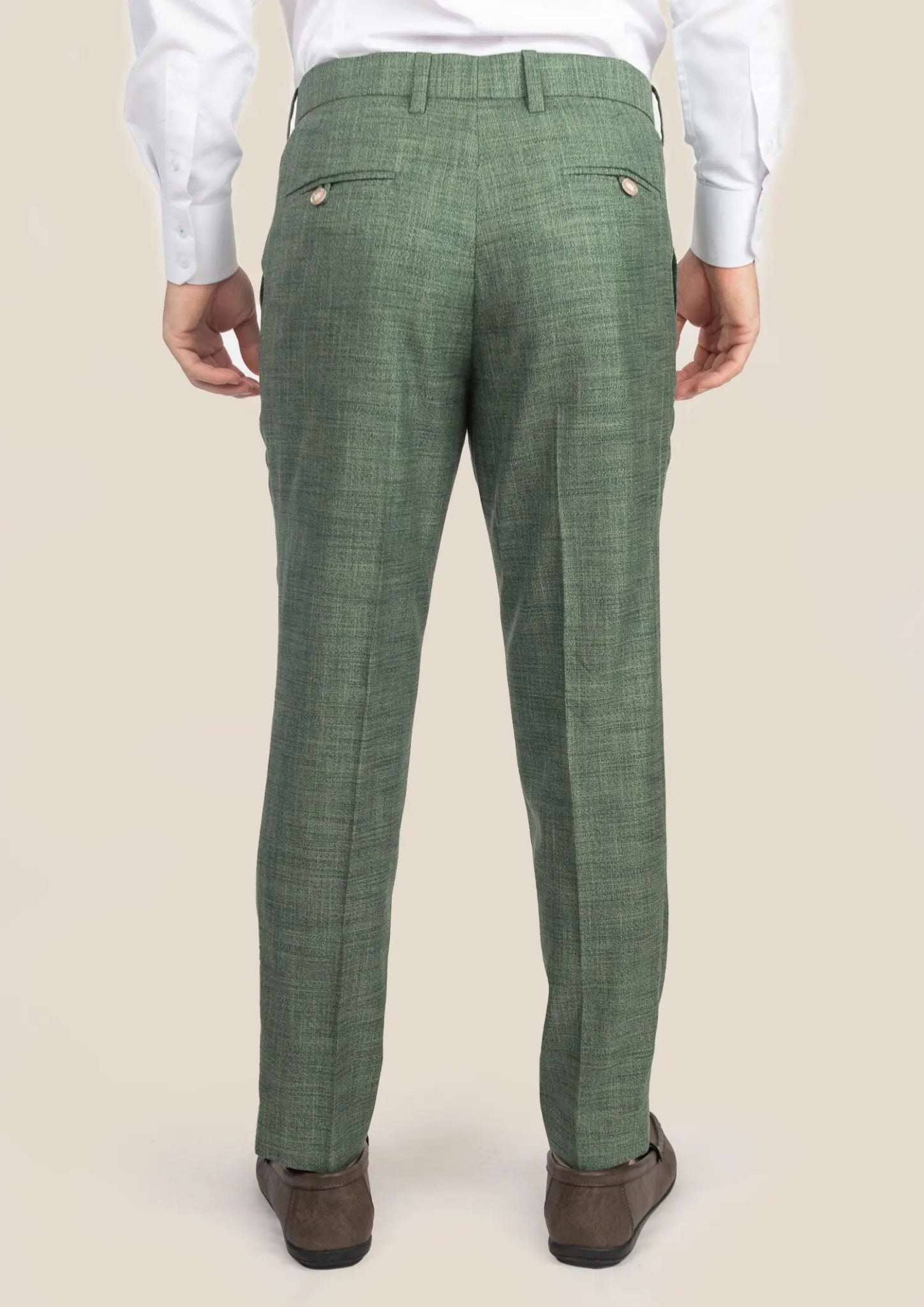 Aspen Green Hopsack Pants - SARTORO