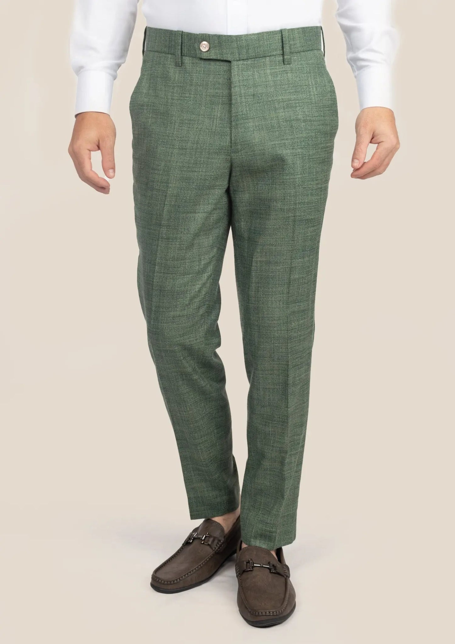 Aspen Green Hopsack Pants - SARTORO