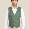 Aspen Green Hopsack Vest - SARTORO