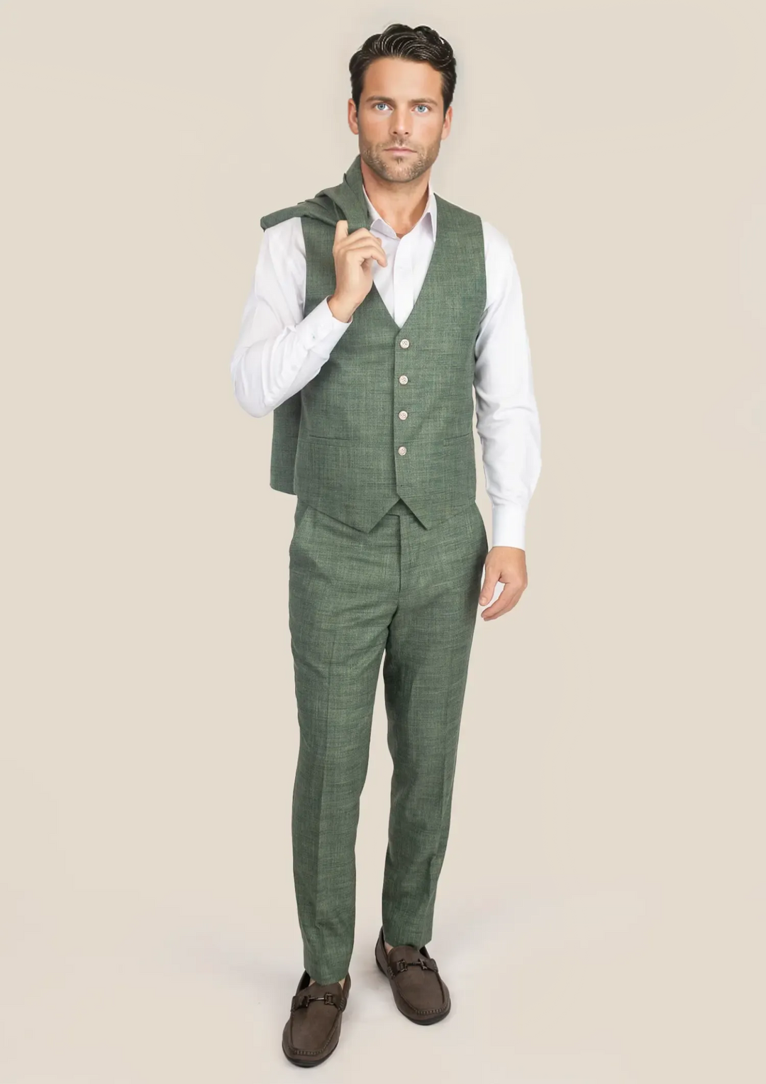 Aspen Green Hopsack Vest - SARTORO