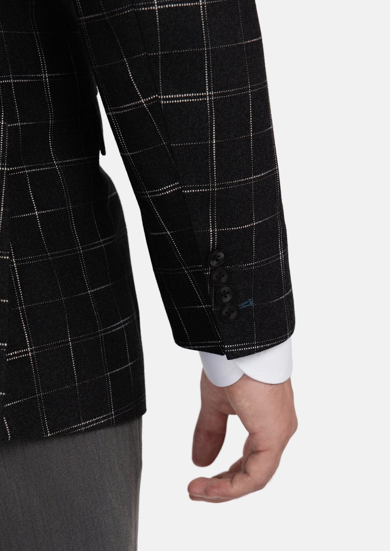 Astor Charcoal Flannel Windowpane Jacket - SARTORO