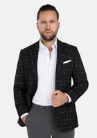 Astor Charcoal Flannel Windowpane Jacket - SARTORO319