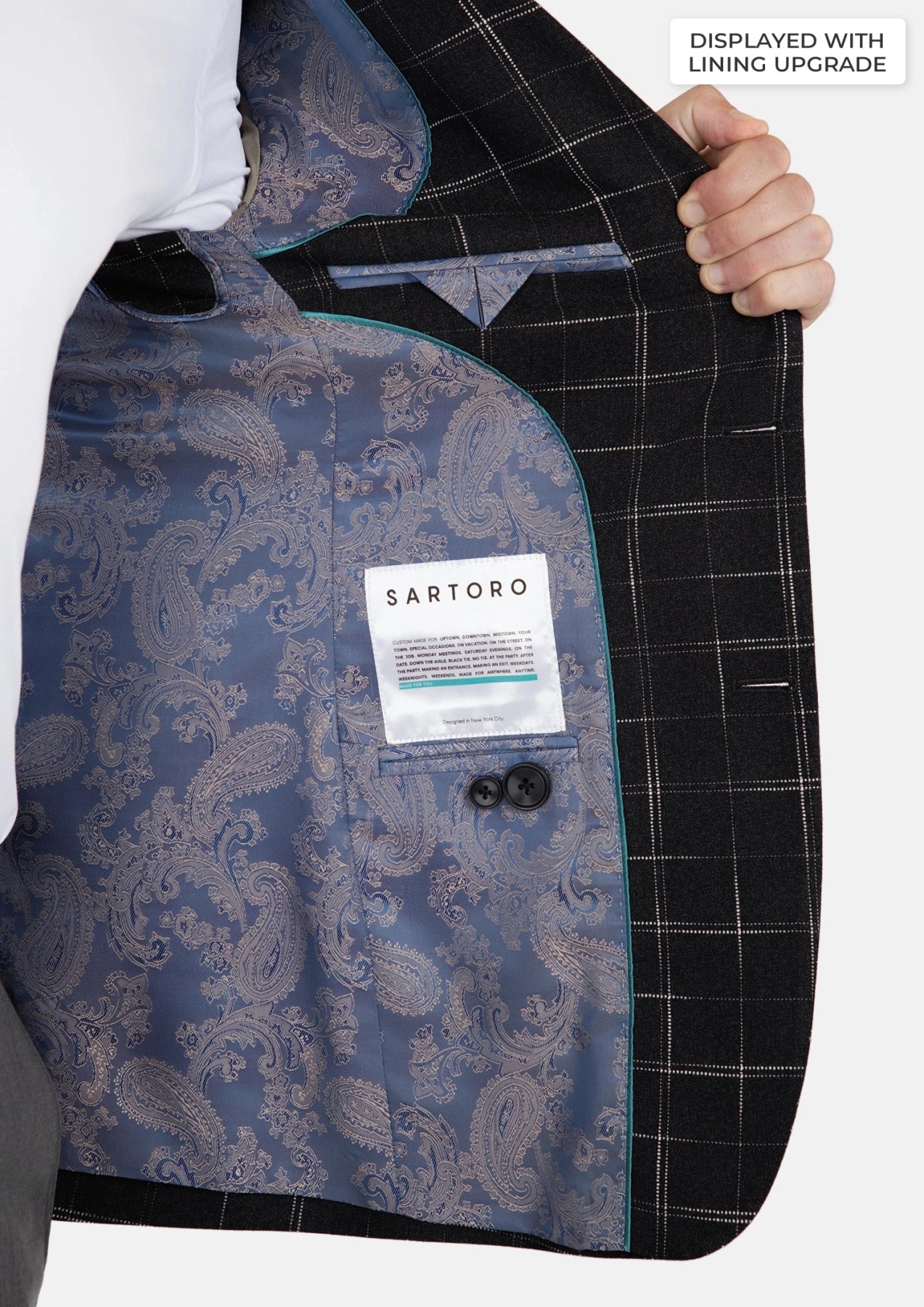 Astor Charcoal Flannel Windowpane Jacket