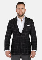 Astor Charcoal Flannel Windowpane Jacket - SARTORO314
