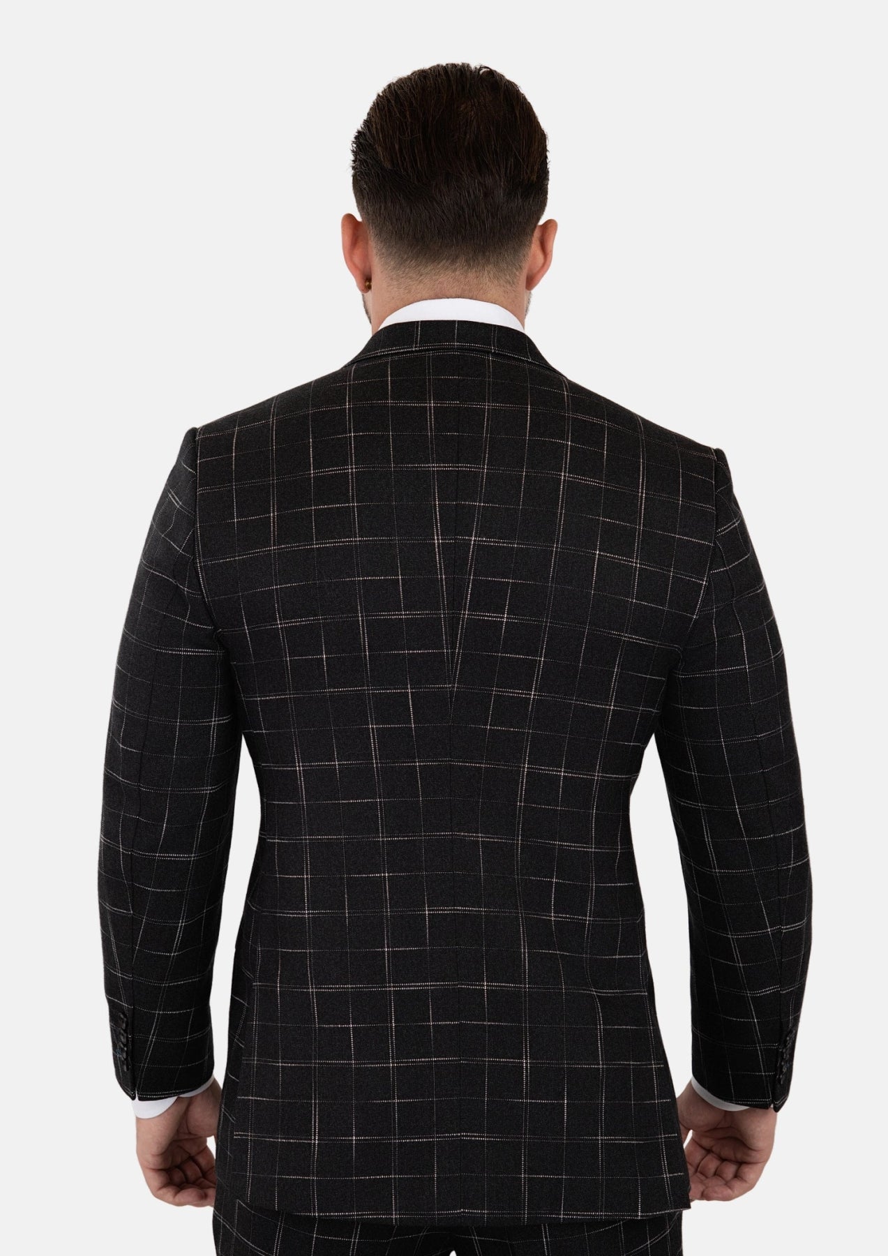 Astor Charcoal Flannel Windowpane Suit - SARTORO