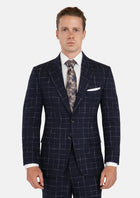 Astor Charcoal Flannel Windowpane Suit - SARTORO25