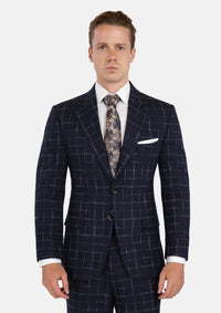 Thompson Navy Flannel Windowpane Suit