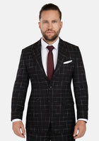 Astor Charcoal Flannel Windowpane Suit - SARTORO838