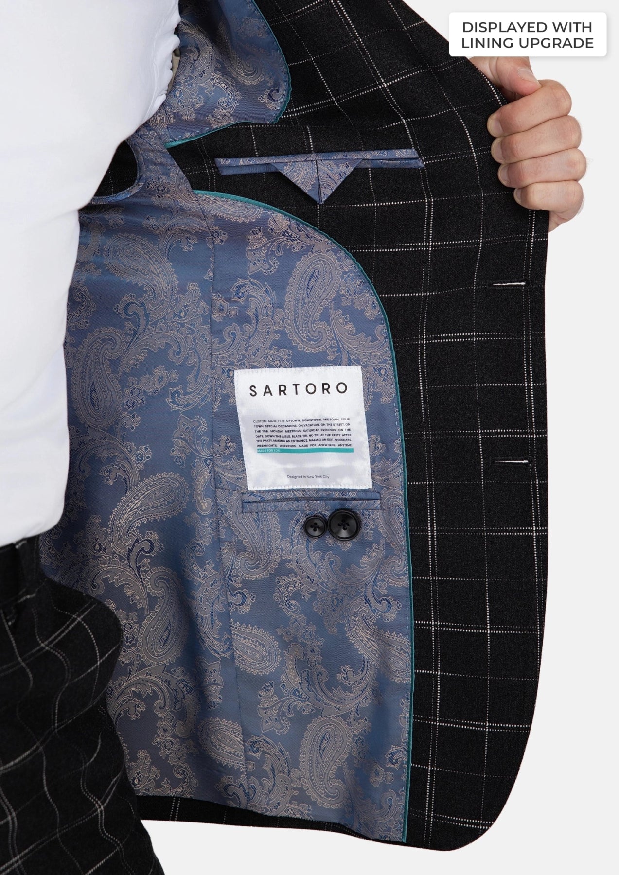 Astor Charcoal Flannel Windowpane Suit