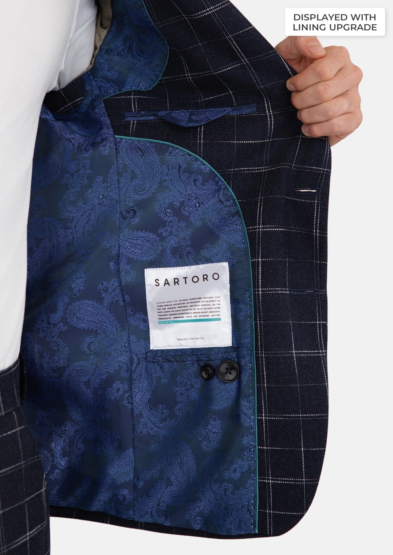 Astor Charcoal Flannel Windowpane Suit - SARTORO