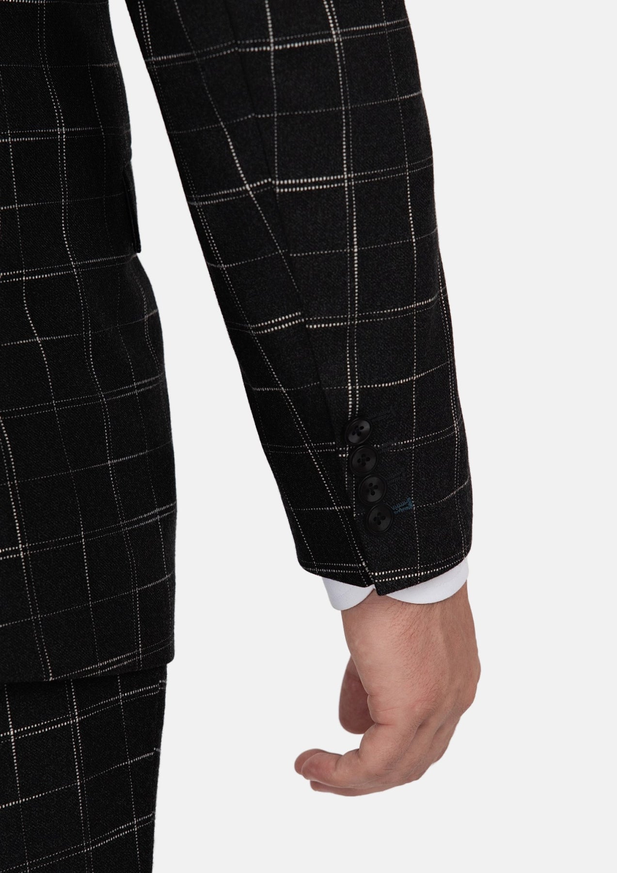 Astor Charcoal Flannel Windowpane Suit - SARTORO