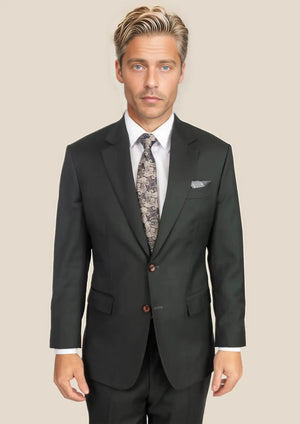 Astor Dark Green Twill Suit - SARTORO