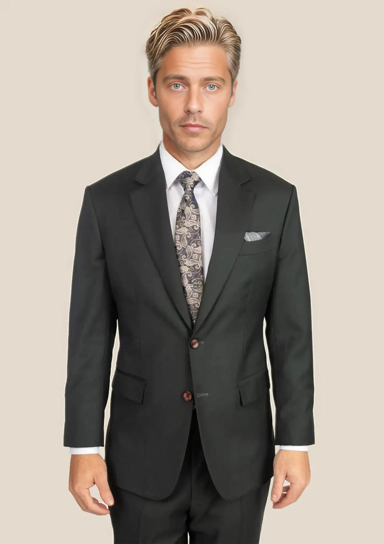 Astor Dark Green Twill Suit - SARTORO