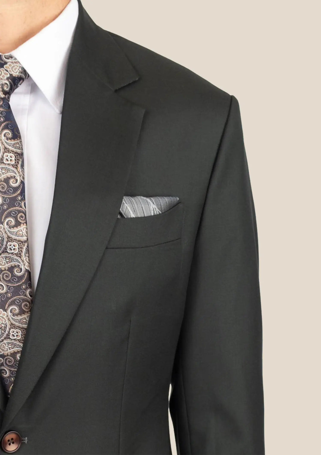 Astor Dark Green Twill Suit - SARTORO