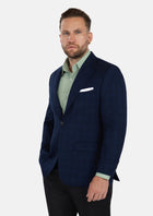 Astor Deep Blue Flannel Windowpane Jacket - SARTORO278