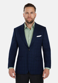 Astor Deep Blue Flannel Windowpane Jacket