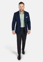 Astor Deep Blue Flannel Windowpane Jacket - SARTORO165