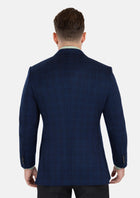 Astor Deep Blue Flannel Windowpane Jacket - SARTORO21