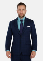Astor Deep Blue Flannel Windowpane Suit - SARTORO91