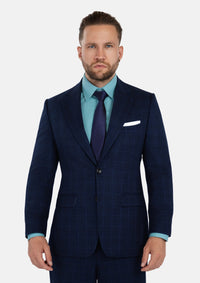 Astor Deep Blue Flannel Windowpane Suit