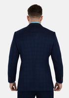 Astor Deep Blue Flannel Windowpane Suit - SARTORO58