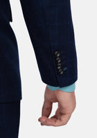 Astor Deep Blue Flannel Windowpane Suit - SARTORO875