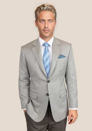 Astor Glacier Grey Twill Jacket - SARTORO