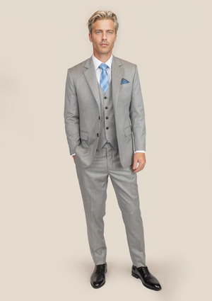 Astor Glacier Grey Twill Suit - SARTORO