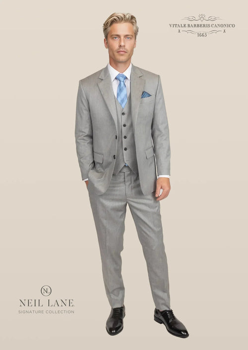 Astor Glacier Grey Twill Suit - SARTORO