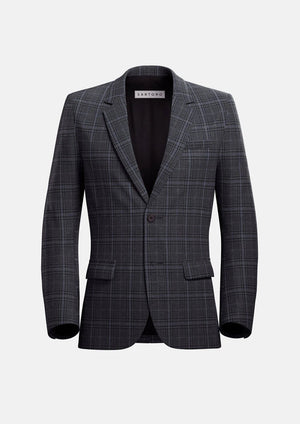 Astor Grey Two-Tone Plaid Jacket