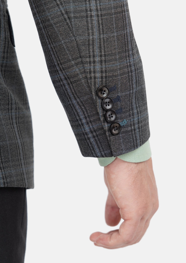 Astor Grey Two - Tone Plaid Jacket - SARTORO774