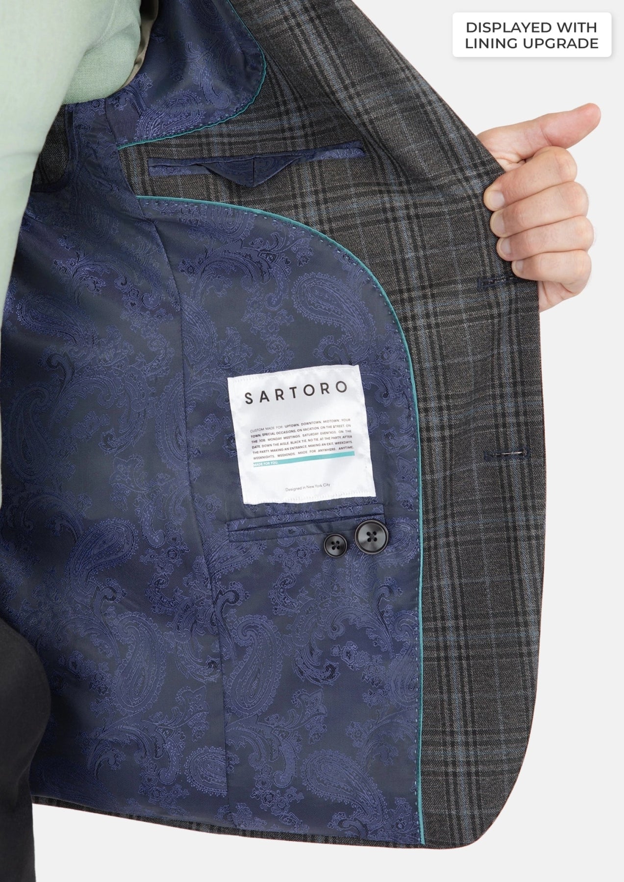 Astor Grey Two - Tone Plaid Jacket - SARTORO