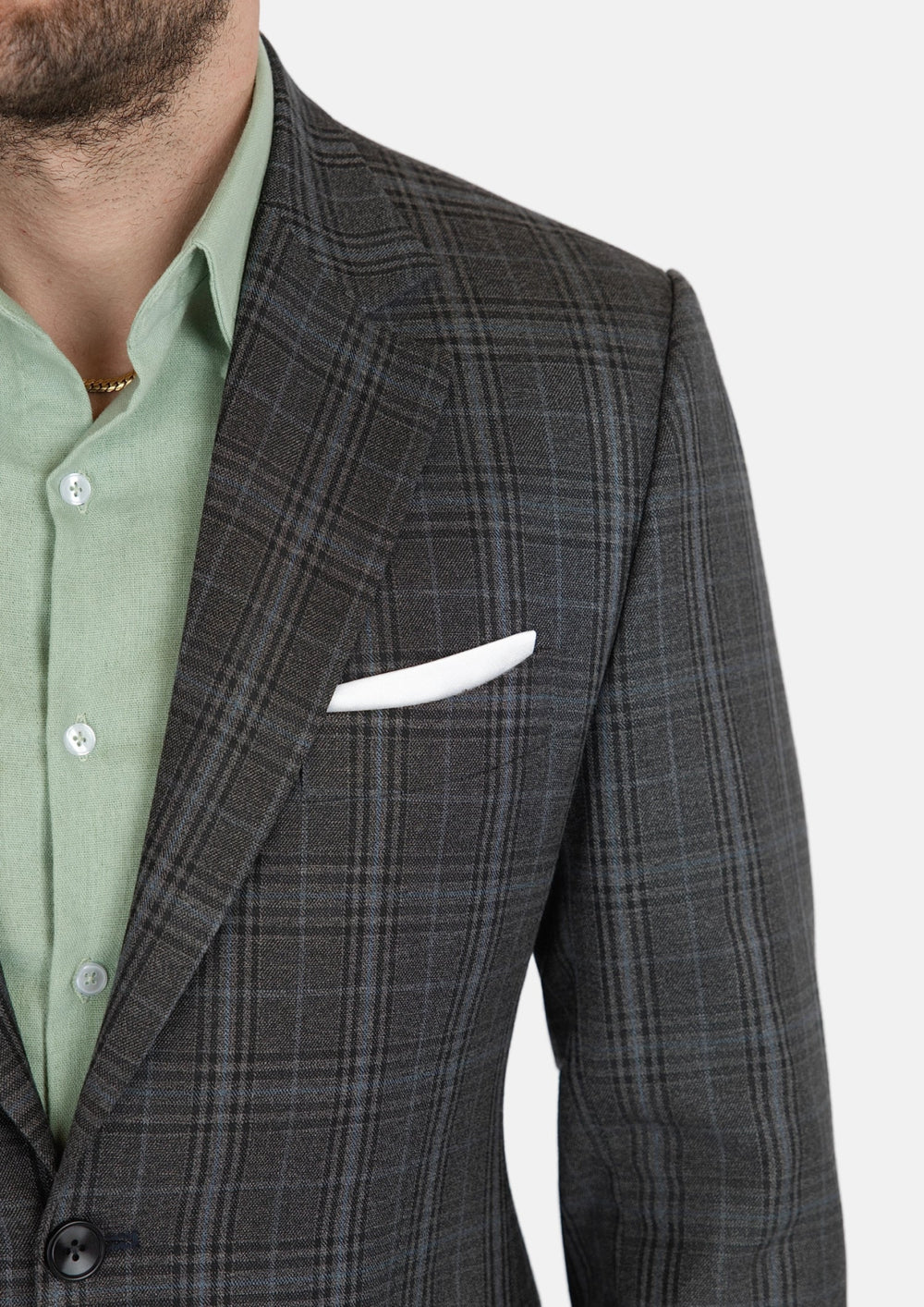 Grey Two-Tone Plaid Suit810