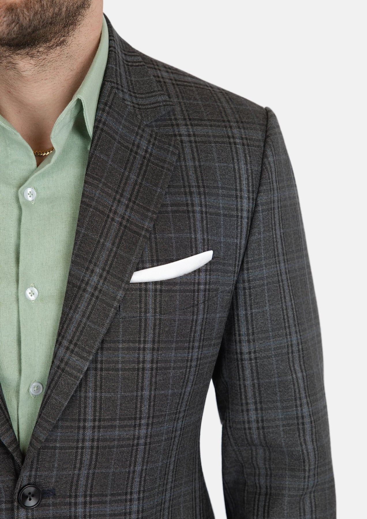 Astor Grey Two-Tone Plaid Suit