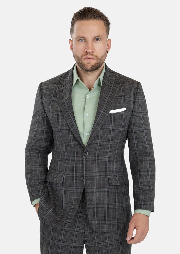 Astor Grey Two - Tone Plaid Suit - SARTORO892