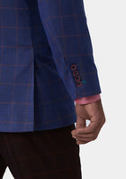 Astor Indigo Blue Windowpane Jacket - SARTORO373