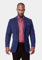 Astor Indigo Blue Windowpane Jacket - SARTORO335