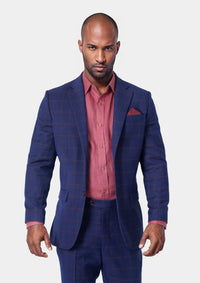 Astor Indigo Blue Windowpane Suit