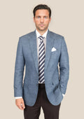 Astor Mid Blue Hopsack Jacket - SARTORO