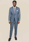 Astor Mid Blue Hopsack Suit - SARTORO