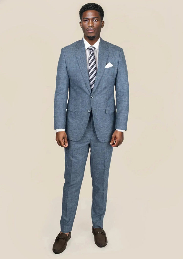 Astor Mid Blue Hopsack Suit - SARTORO