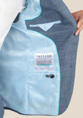 Astor Mid Blue Hopsack Suit - SARTORO