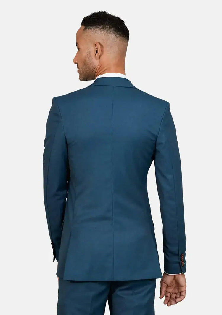 Astor Prussian Teal Twill Suit - SARTORO977