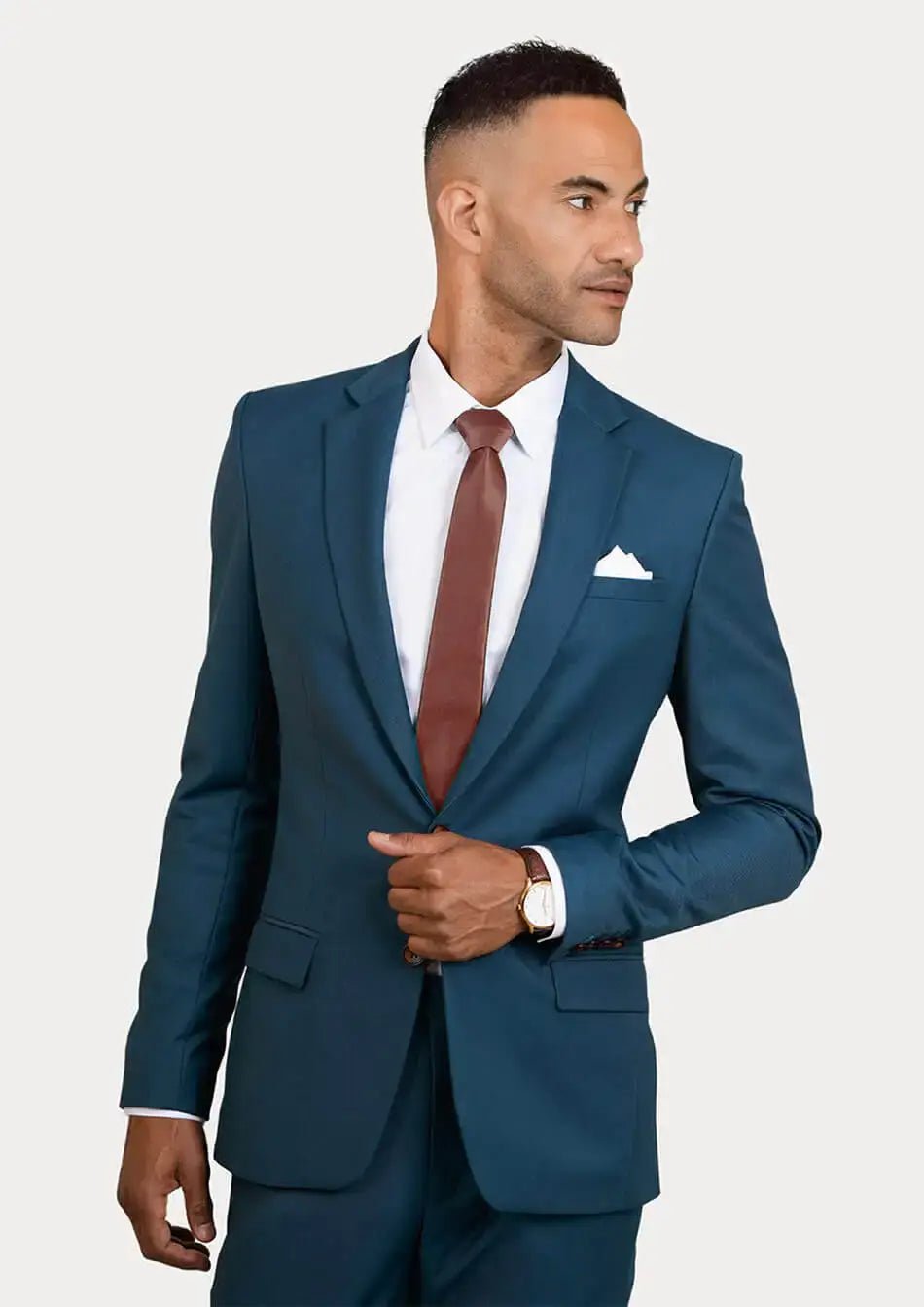 Astor Prussian Teal Twill Suit - SARTORO